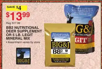 Dunham's Sports BB2 NUTRITIONAL DEER SUPPLEMENT OR 5 LB. LEGIT MINERAL MIX offer