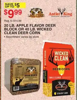 Dunham's Sports ANTLER KING 20 LB. APPLE FLAVOR DEER BLOCK OR 40 LB. WICKED CLEAN DEER CORN offer
