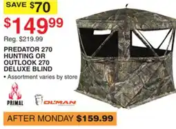 Dunham's Sports PREDATOR 270 HUNTING OR OUTLOOK 270 DELUXE BLIND offer