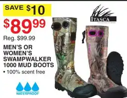 Dunham's Sports ITASCA MEN'S OR WOMEN'S SWAMPWALKER 1000 MUD BOOTS offer