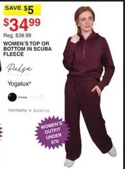 Dunham's Sports WOMEN'S TOP OR BOTTOM IN SCUBA FLEECE offer