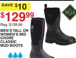 Dunham's Sports MEN'S TALL OR WOMEN'S MID CHORE CLASSIC MUD BOOTS offer