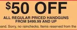 Dunham's Sports ALL REGULAR HANDGUNS offer