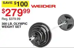 Dunham's Sports 300 LB. OLYMPIC WEIGHT SET offer
