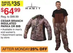 Dunham's Sports CEDAR BRANCH INSULATED PARKA OR BIB offer