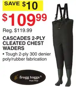 Dunham's Sports CASCADES 2-PLY CLEATED CHEST WADERS offer