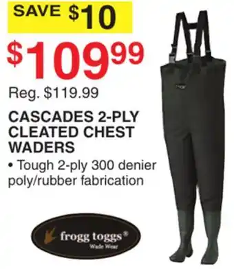 Dunham's Sports CASCADES 2-PLY CLEATED CHEST WADERS offer