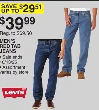 Dunham's Sports MEN'S RED TAB JEANS offer
