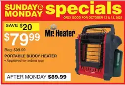 Dunham's Sports MR. HEATER PORTABLE BUDDY HEATER offer