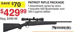 Dunham's Sports MOSSBERG PATRIOT RIFLE PACKAGE offer