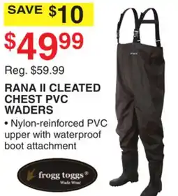 Dunham's Sports FROGG TOGGS RANA II CLEATED CHEST PVC WADERS offer