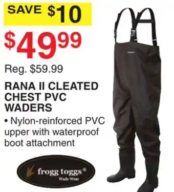 Dunham's Sports FROGG TOGGS RANA II CLEATED CHEST PVC WADERS offer