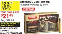 Dunham's Sports WHITETAIL CENTERFIRE offer