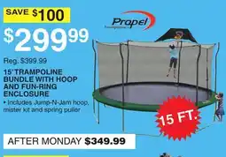 Dunham's Sports 15' TRAMPOLINE BUNDLE WITH HOOP AND FUN-RING ENCLOSURE offer