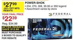 Dunham's Sports AFTER REBATE POWER-SHOK offer