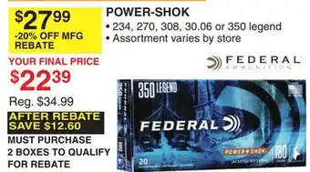 Dunham's Sports AFTER REBATE POWER-SHOK offer