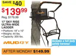 Dunham's Sports 17' SKY RISE ULTRA-WIDE LADDER offer