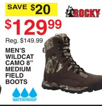 Dunham's Sports MEN'S WILDCAT CAMO 8 MEDIUM FIELD BOOTS offer