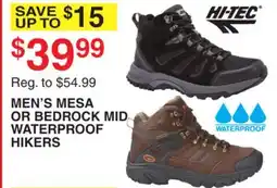 Dunham's Sports HI-TEC MEN'S MESA OR BEDROCK MID WATERPROOF HIKERS offer