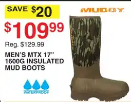 Dunham's Sports MEN'S MTX 17 1600G INSULATED MUD BOOTS offer
