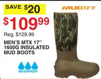 Dunham's Sports MEN'S MTX 17 1600G INSULATED MUD BOOTS offer
