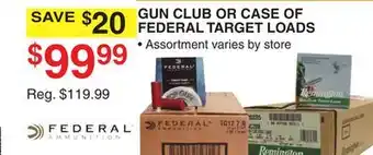 Dunham's Sports GUN CLUB CASE OF FEDERAL TARGET LOADS offer