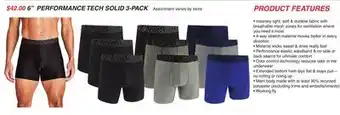 Dunham's Sports 6 PERFORMANCE TECH SOLID 3-PACK offer