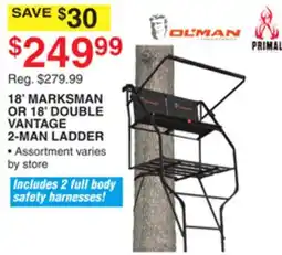 Dunham's Sports 18' MARKSMAN OR 18' DOUBLE VANTAGE 2-MAN LADDER offer
