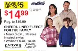 Dunham's Sports SHERPA LINED FLEECE FOR THE FAMILY offer