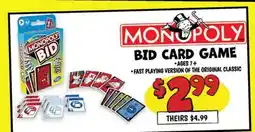 Ollie's MONOPOLY MONOPOLY BID CARD GAME offer