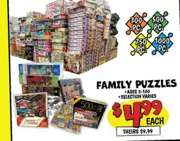 Ollie's FAMILY PUZZLES offer