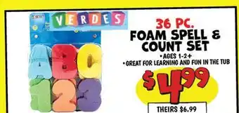 Ollie's VERDES FOAM SPELL & COUNT SET offer