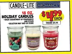 Ollie's CANDLE-LITE AROMANCE HOLIDAY CANDLES offer