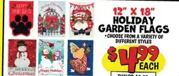 Ollie's HAPPY HOLIDAY GARDEN FLAGS offer
