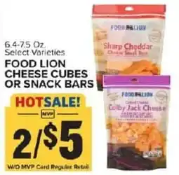 Food Lion Food lion cheese cubes or snack bars offer