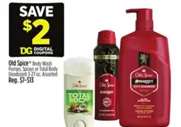 Dollar General Old Spice Body Wash Pumps, Sprays or Total Body Deodorant offer