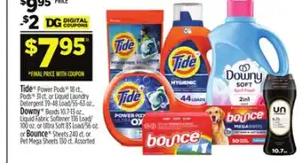 Dollar General Tide , Downy or Bounce offer