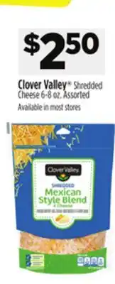 Dollar General Clover Valley Shredded Cheese offer