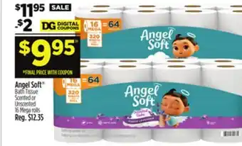 Dollar General Angel Soft Bath Tissue Scented or Unscented offer