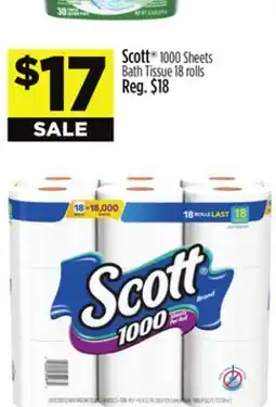 Dollar General Scott 1000 Sheets Bath Tissue offer