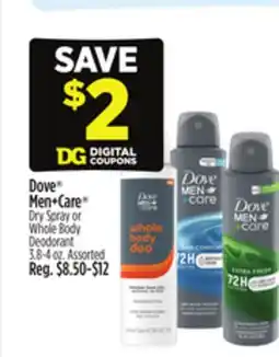 Dollar General Dove Men + Care Dry Spray or Whole Body Deodorant offer