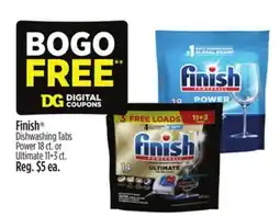 Dollar General Finish Dishwashing Tabs Power 18 ct. or Ultimate 11 + 3 ct offer