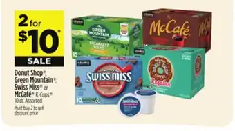 Dollar General Donut Shop , Green Mountain , Swiss Miss or McCafé K-Cups offer