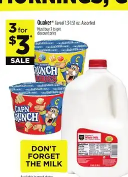 Dollar General Quaker Cereal offer