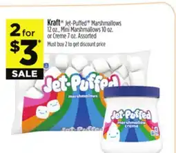 Dollar General Kraft Jet-Puffed Marshmallows 12 oz., Mini Marshmallows 10 oz. 2 for or Creme 7 oz offer