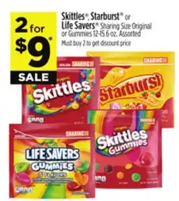 Dollar General Skittles , Starburst or Life Savers Sharing Size Original or Gummies offer