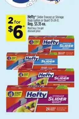 Dollar General Hefty Slider Freezer or Storage Bags Gallon or Quart offer