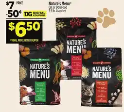 Dollar General Nature's Menu Cat or Dog Food offer