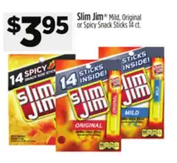 Dollar General Slim Jim Mild, Original or Spicy Snack Sticks offer
