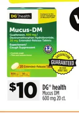 Dollar General DG health Mucus DM 600 mg offer